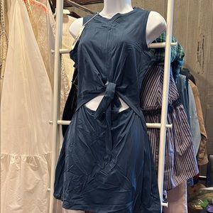Halara  Blue Bayou Oxford Sleeveless Dress